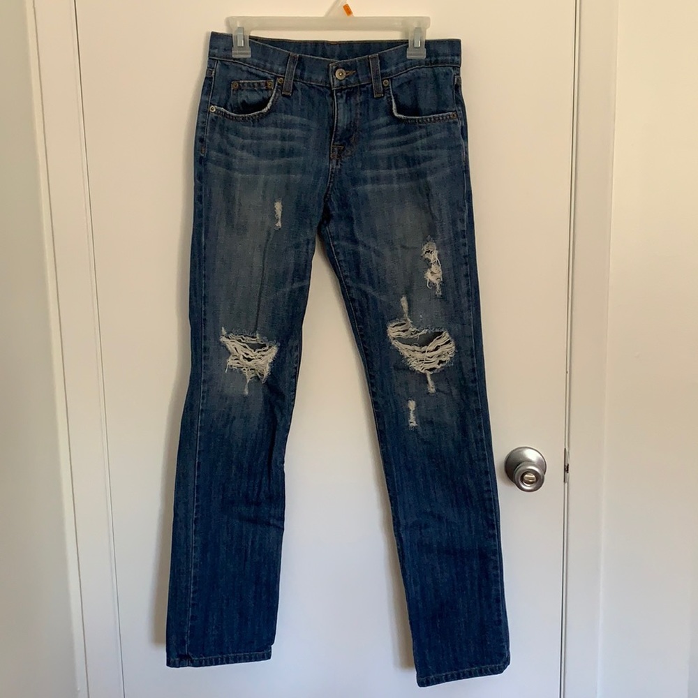CARMAR distressed boot cut jeans